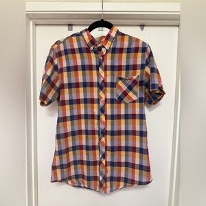 Ben Sherman short sleeve button up - purple/red/yellow - size L